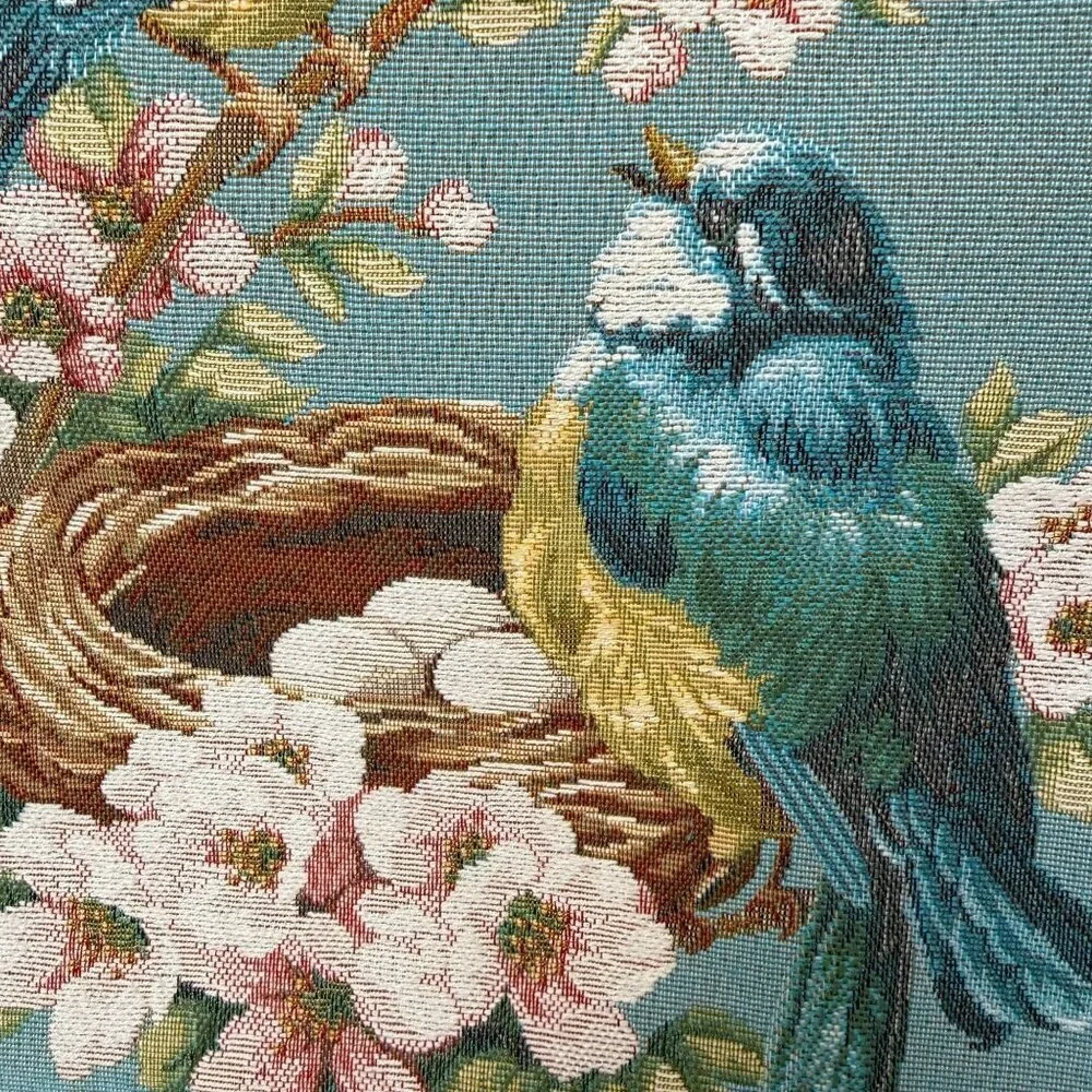 LORRAINE Maison de Provence Bluebirds Tapestry Pillow Cover